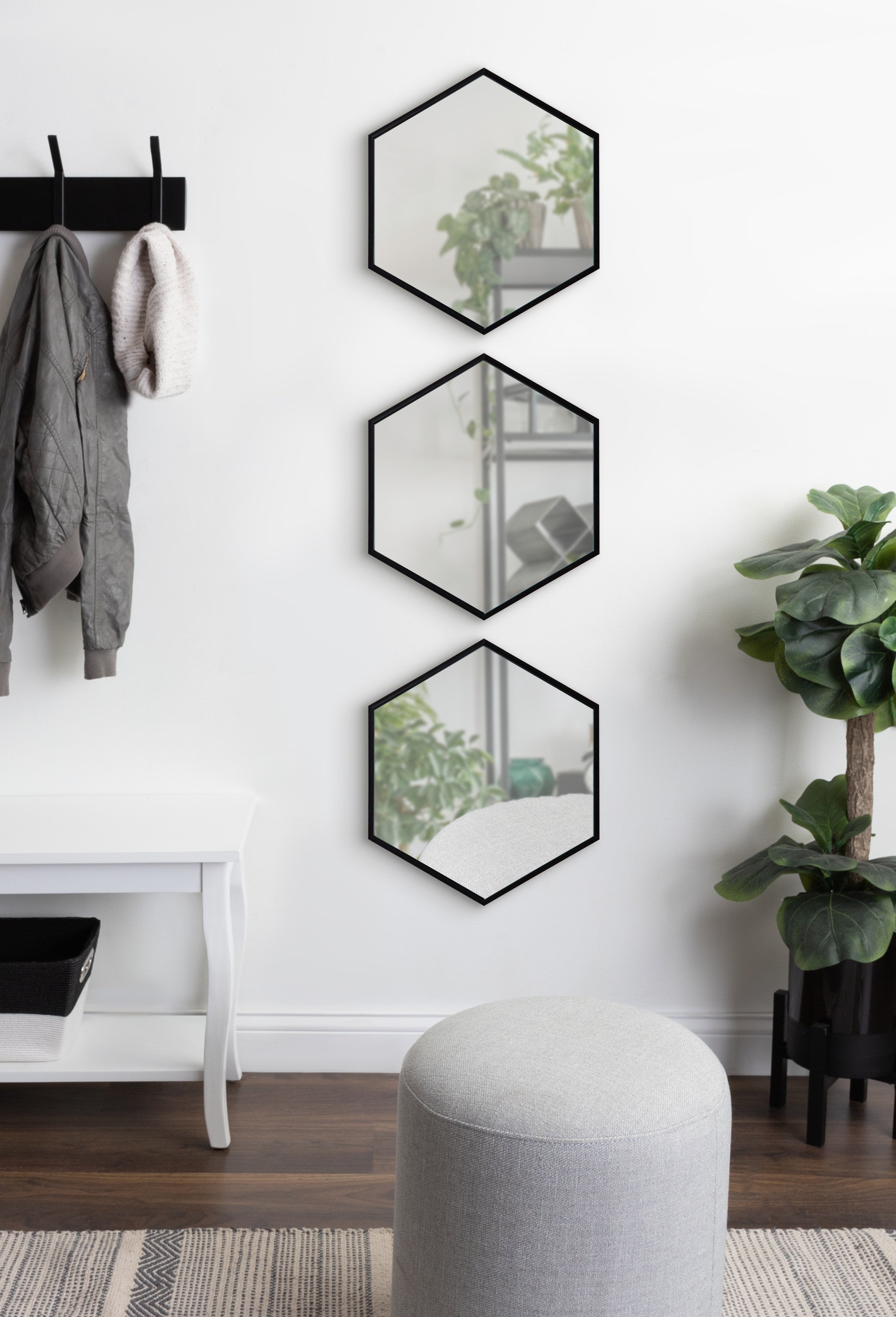 Rhodes Framed Hexagon Wall Mirror Set by kateandlaurel - product image 6 for Resin Society