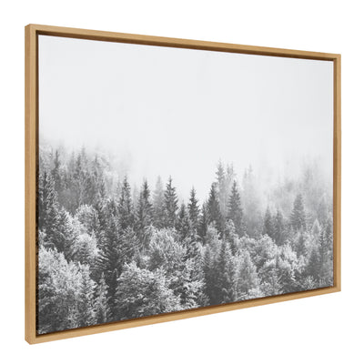 Sylvie Forest On A Foggy Day BW Framed Canvas