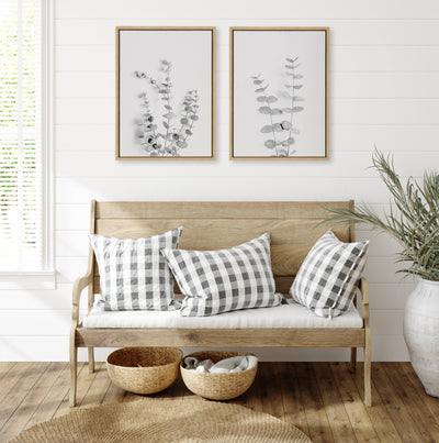 Sylvie Neutral Botanical 3 and 4 Soft White Framed Canvas by kateandlaurel - product image 3 for Resin Society