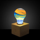 EP Light Solar System Resin Table Lamp in Modern and Vintage styles showing resin bulb and wooden bases