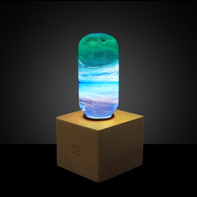 EP Light Prairie Resin Table Lamp handcrafted eco-friendly resin desk lamp with LED bulb