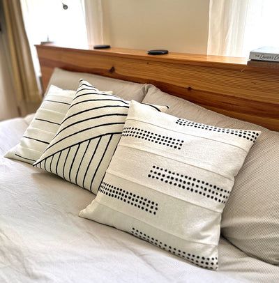 Boho Dots White Sadza Pillow by Mbare Ltd - product image 3 for Resin Society