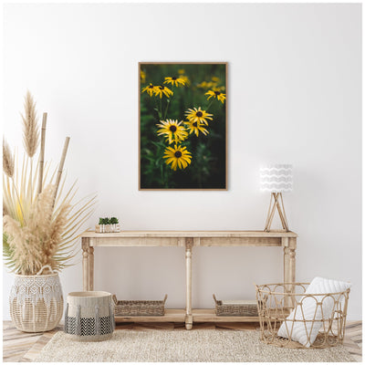 Sylvie Yellow Daisy Floral Blooms Framed Canvas by Patricia Hasz