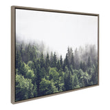 Sylvie Lush Green Forest On A Foggy Day Framed Canvas