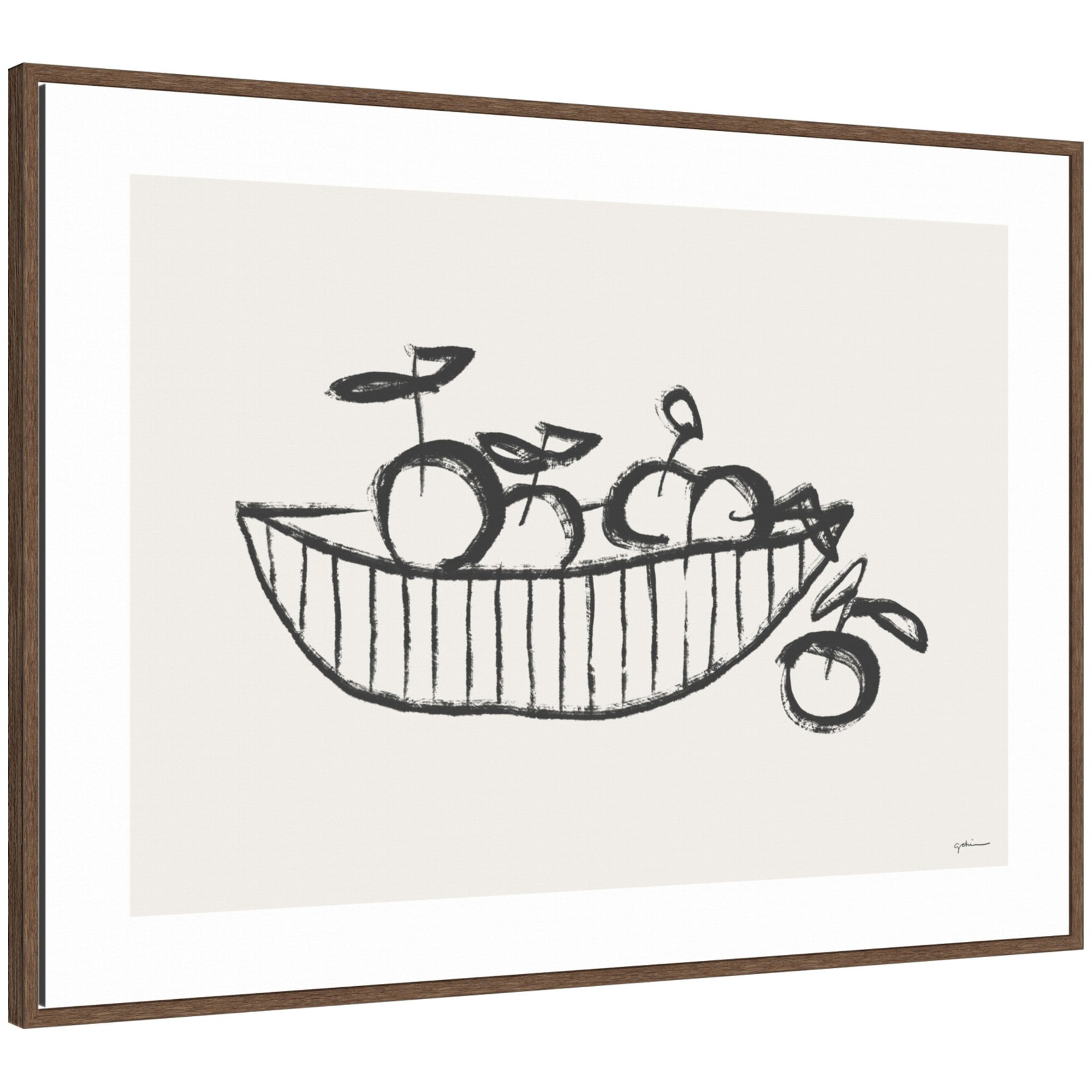 Orange Basket by Gabrielly Guedes Framed Canvas Wall Art Print
