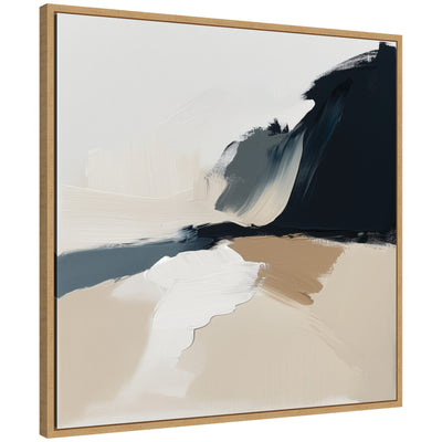 Sylvie Coastal Sand Modern Abstract Landscape II Framed Canvas