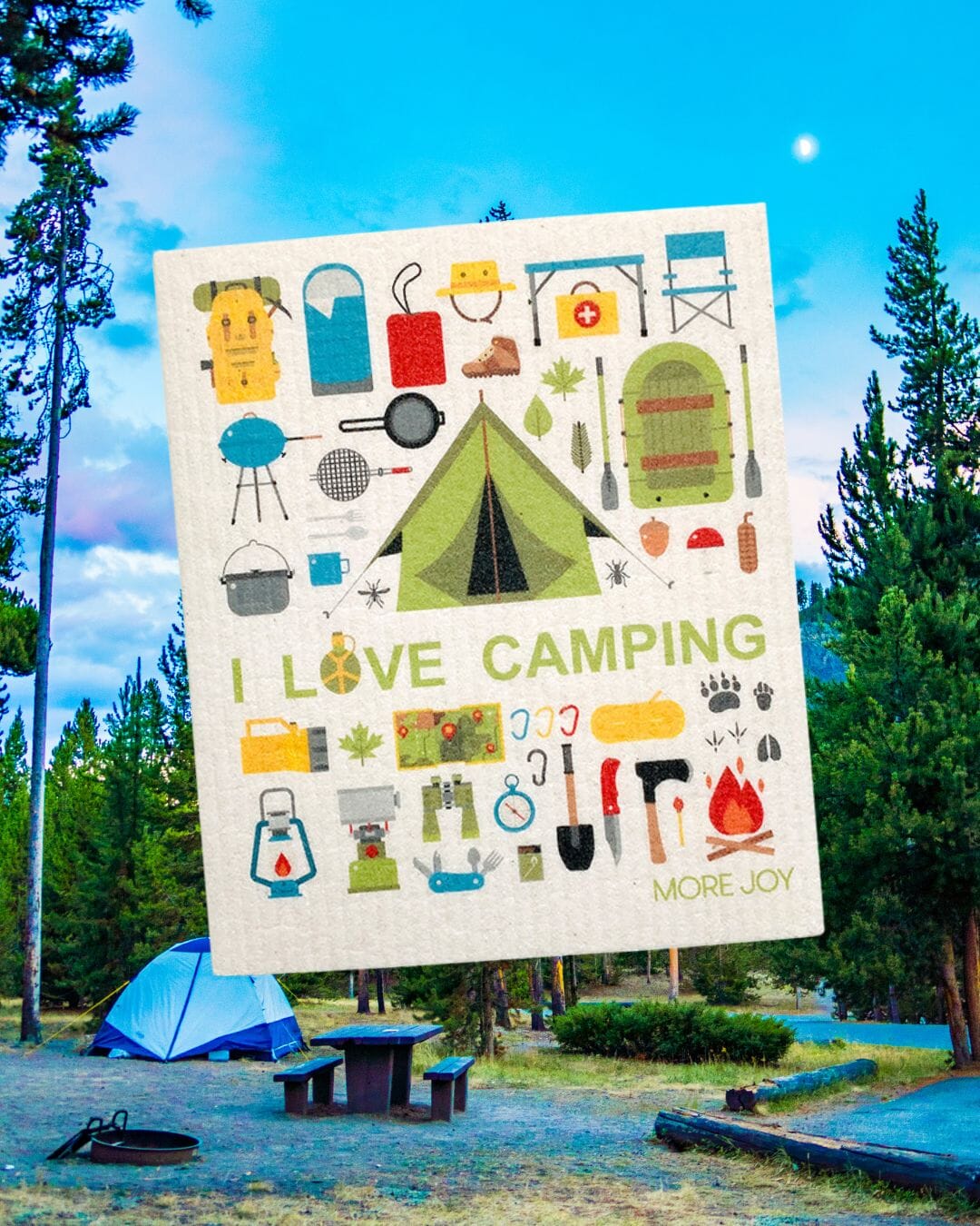 Camping Swedish Dishcloth by sweetgum home, LLC - product image 2 for Resin Society