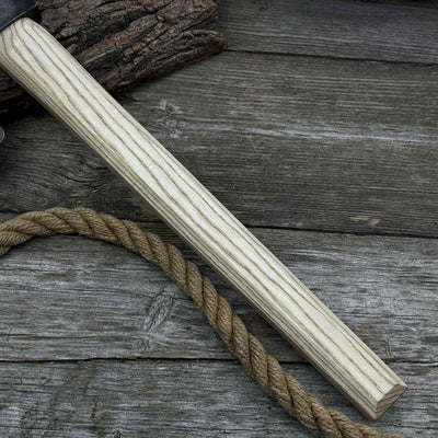 Carpenter’s Axe with leather shoulder sheath by Sharky Forged Steel Tools