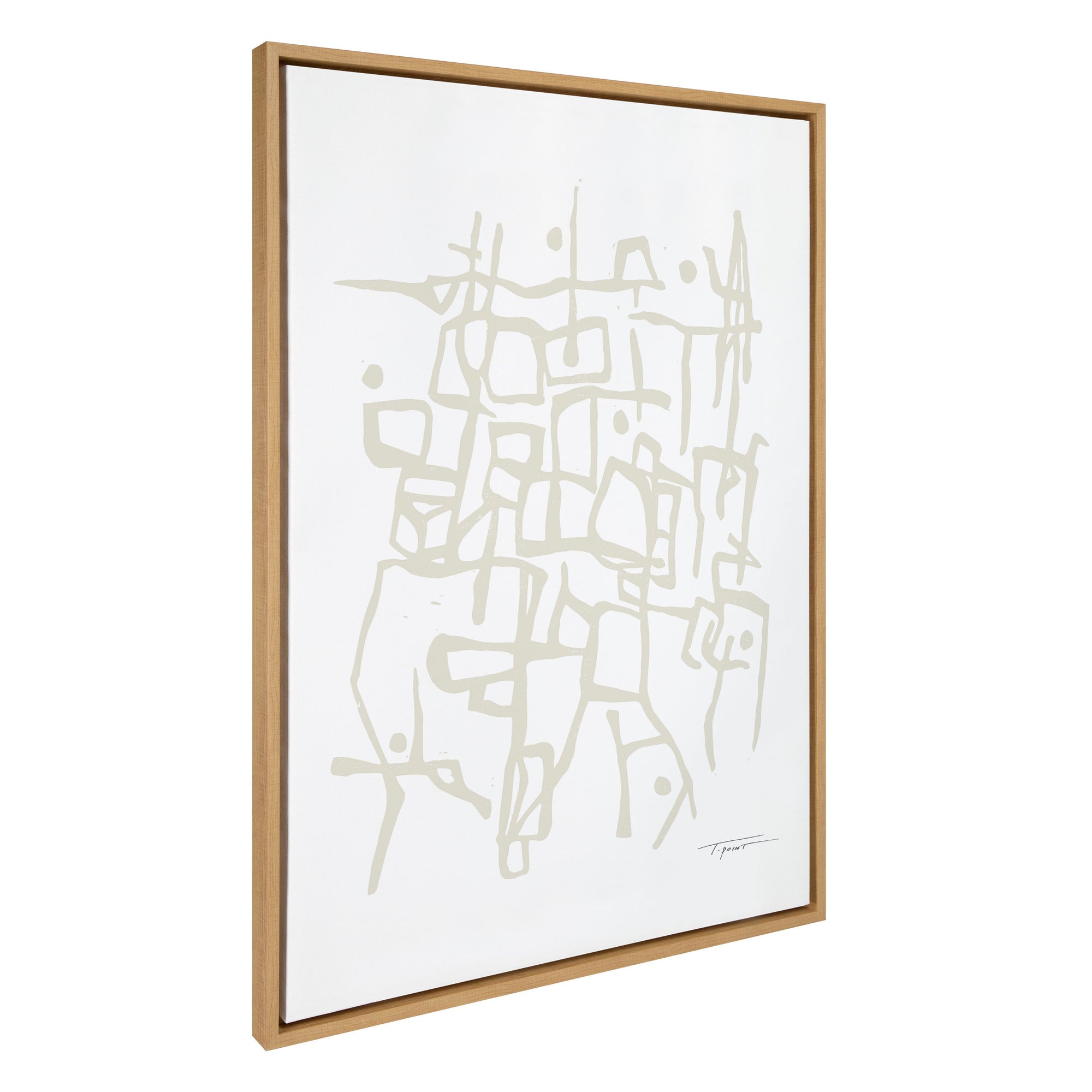 Sylvie Organic Lines Neutral Framed Canvas by kateandlaurel - product image 7 for Resin Society
