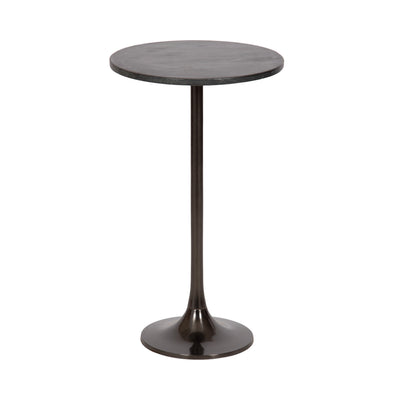 Baronet Round Marble and Metal Table with white marble top and metal base