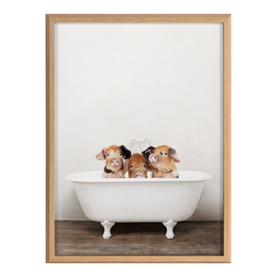 Blake Three Little Pigs in Vintage Bathtub Framed Printed Glass by kateandlaurel - product image 10 for Resin Society