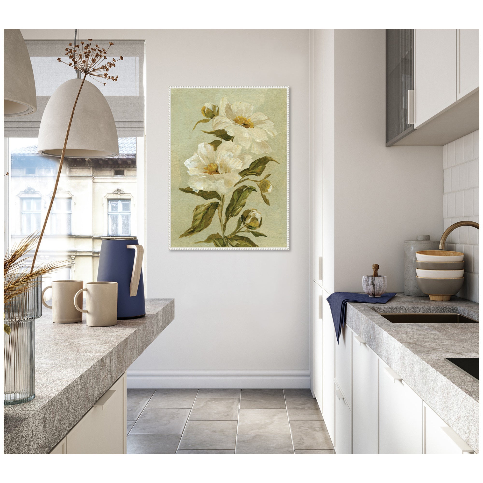 Floral No 9 by Annie Quigley Framed Canvas Wall Art Print
