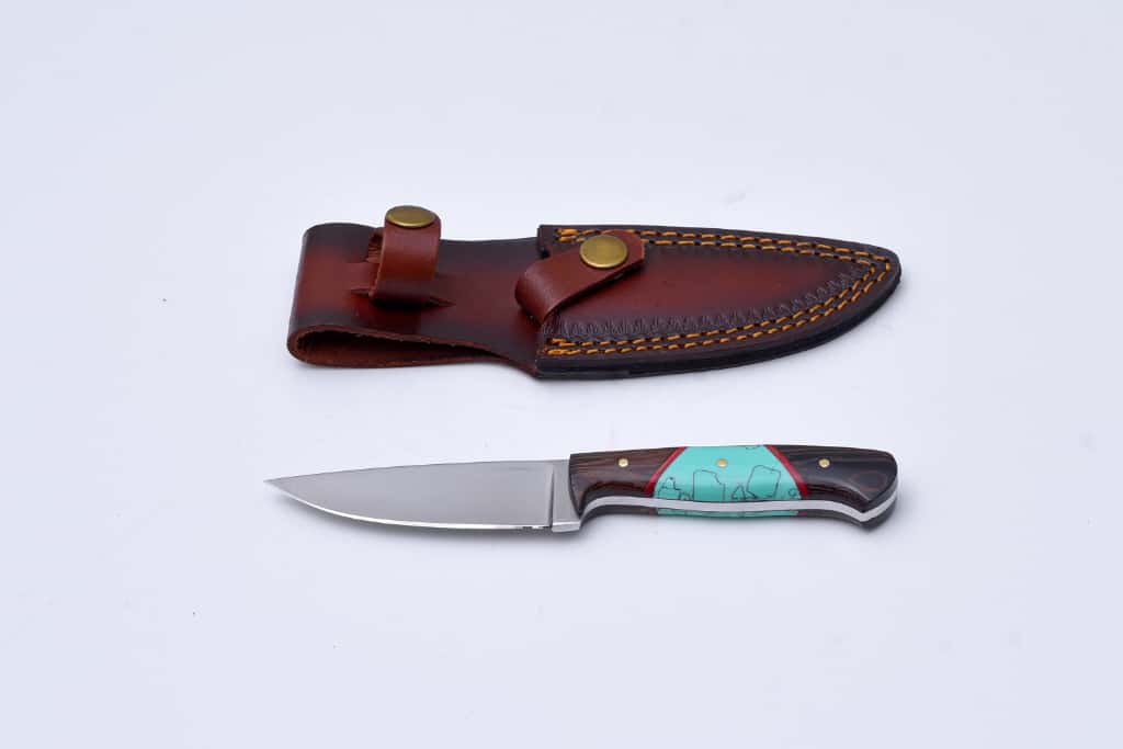 Custom Handmade Pairing Knife with Leather Sheath TS-003 by Titan International K