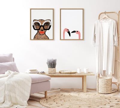 Sylvie Cheetah 4 Framed Canvas by Kendra Dandy of Bouffants and Broken Hearts
