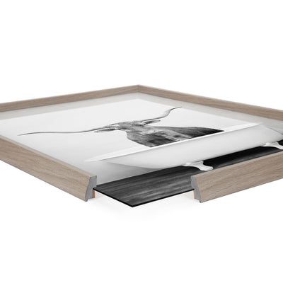 Blake Longhorn BW Bathroom Framed Printed Glass by kateandlaurel - product image 3 for Resin Society