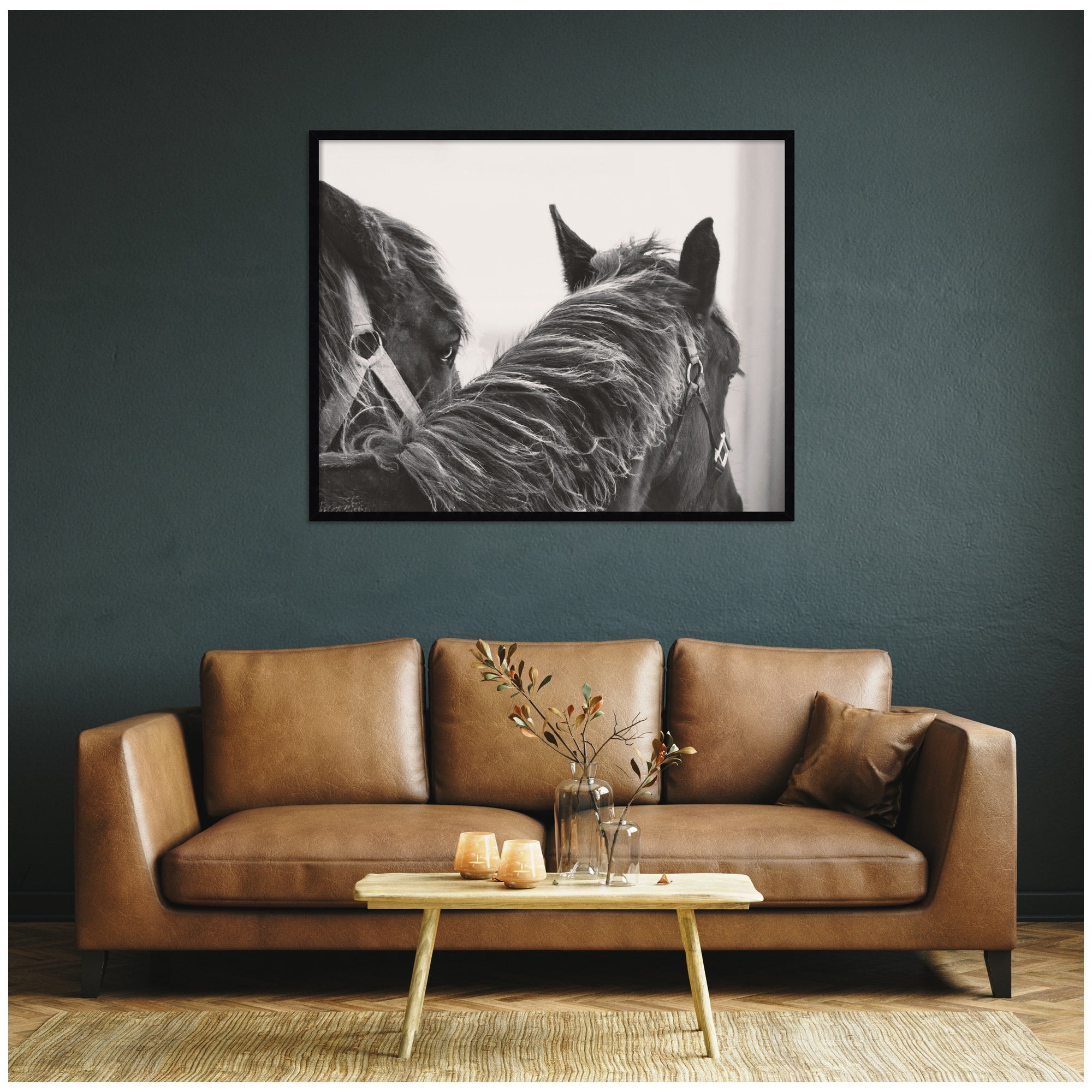 Black Horses by Emiko and Mark Franzen F2 Images Framed Wall Art Print