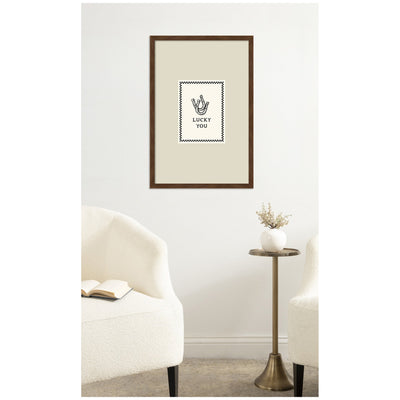 Lucky You Checkerboard Print, Hand Drawn Western Horseshoe Art, Cool Wall Art Motivational Poster II by Lucky Guava Framed Wall Art Print