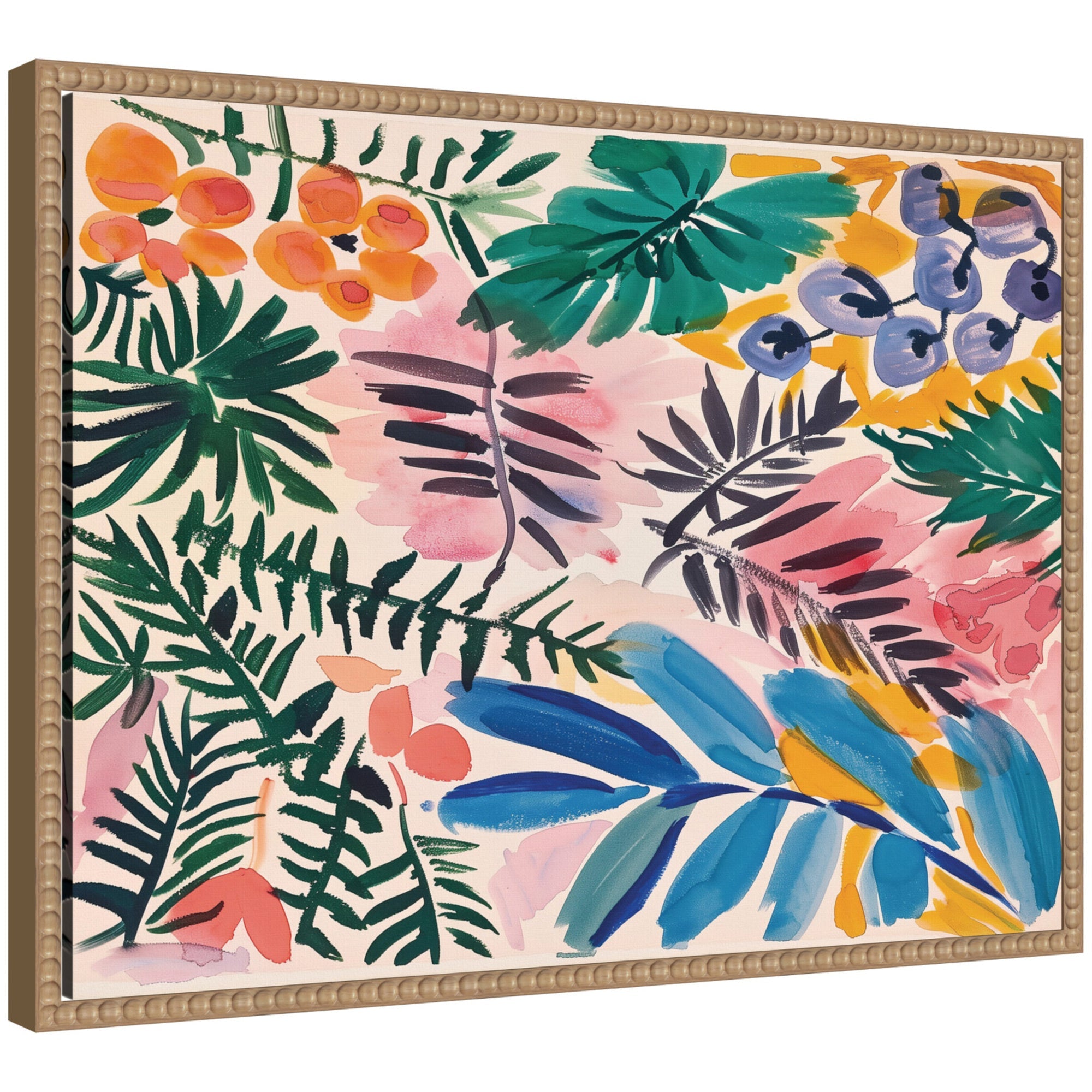 Sylvie Jungle Botanical Framed Canvas by Amy Lighthall