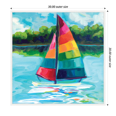 Sylvie Sunday Sailing Framed Canvas by Rachel Christopoulos