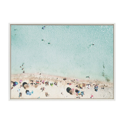 Sylvie Turquoise Beach from Above Framed Canvas
