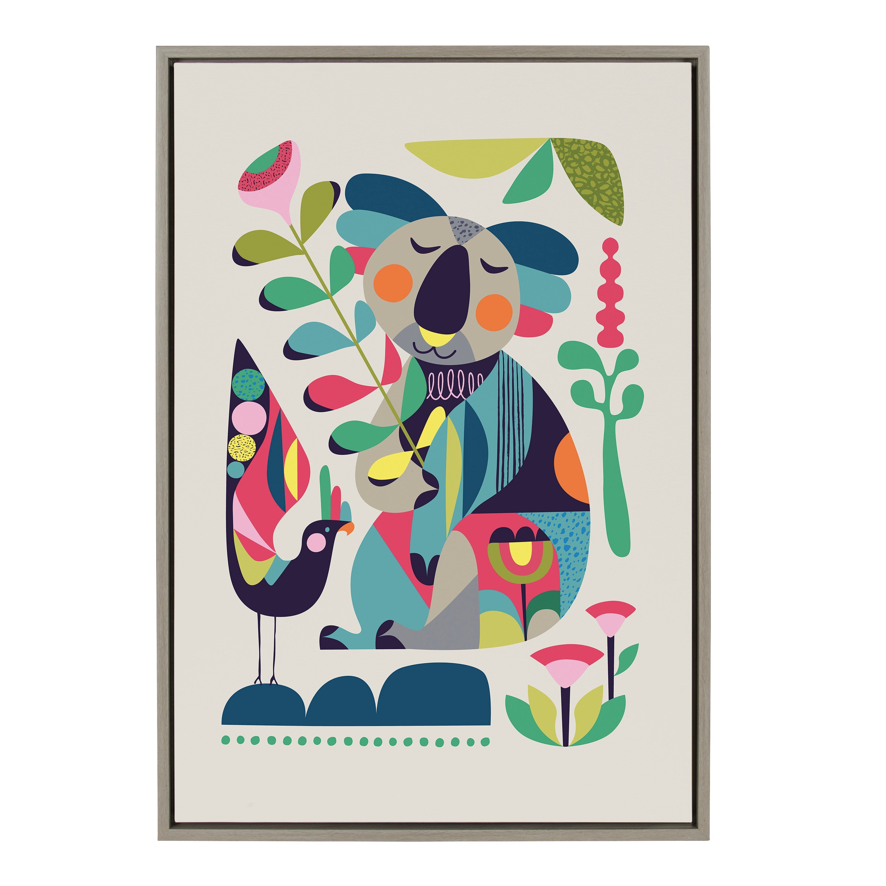 Sylvie Mid Century Modern Koala Framed Canvas by kateandlaurel - product image 18 for Resin Society