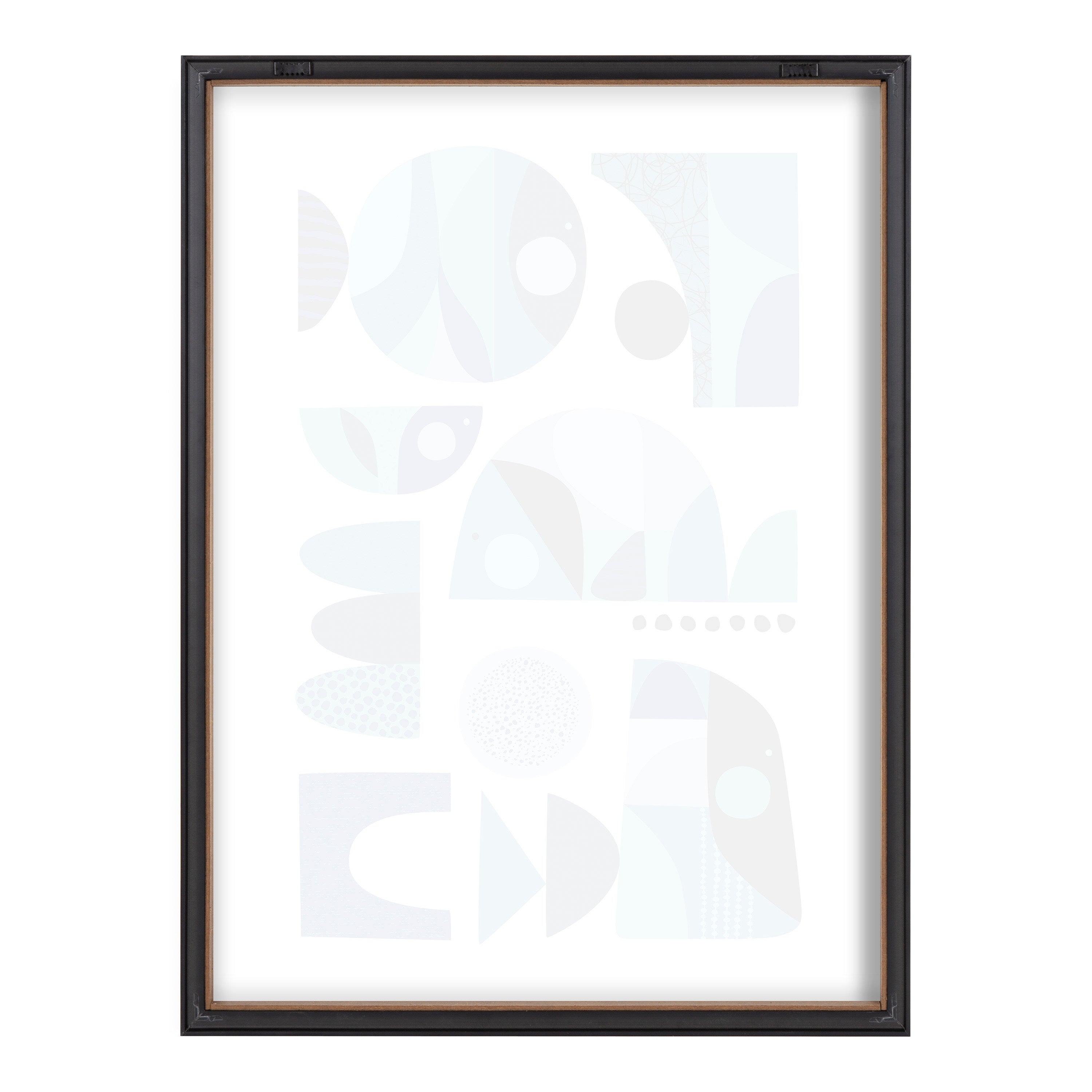Blake Mid Century Fish Blue Framed Printed Glass by Rachel Lee of My Dream Wall