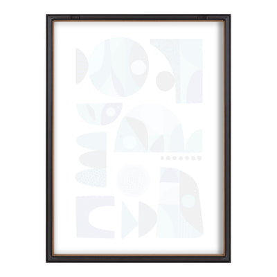 Blake Mid Century Fish Blue Framed Printed Glass by Rachel Lee of My Dream Wall