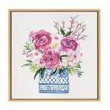 Sylvie Pink Blooms in Chinoiserie Framed Canvas by kateandlaurel - product image 12 for Resin Society