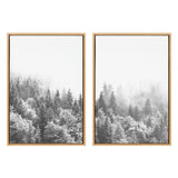 Sylvie Forest On A Foggy Day Black and White Framed Canvas Set by The by kateandlaurel - product image 7 for Resin Society