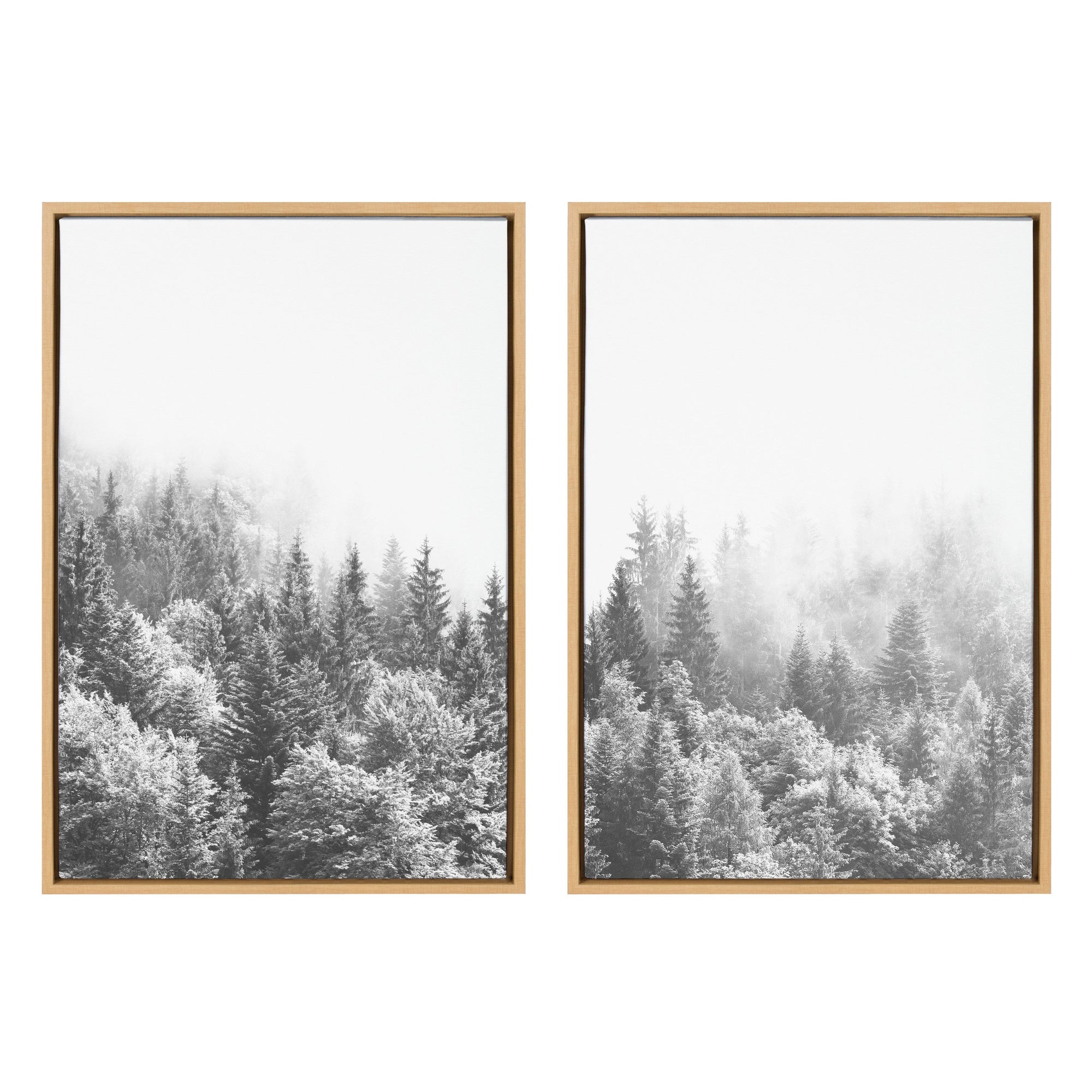 Sylvie Forest On A Foggy Day Black and White Framed Canvas Set by The by kateandlaurel - product image 7 for Resin Society