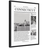 Connecticut Article by Megan Ryan framed canvas print in black Sylvie frame on wall