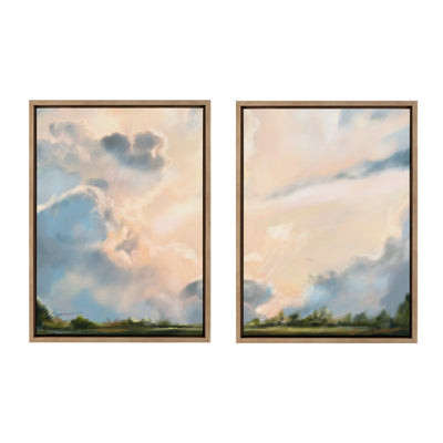 Sylvie Clouds Framed Canvas Set by Mary Sparrow by kateandlaurel - product image 7 for Resin Society
