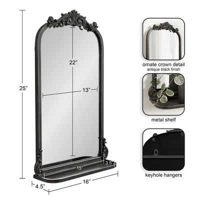Arendahl Traditional Arch Mirror with Shelf