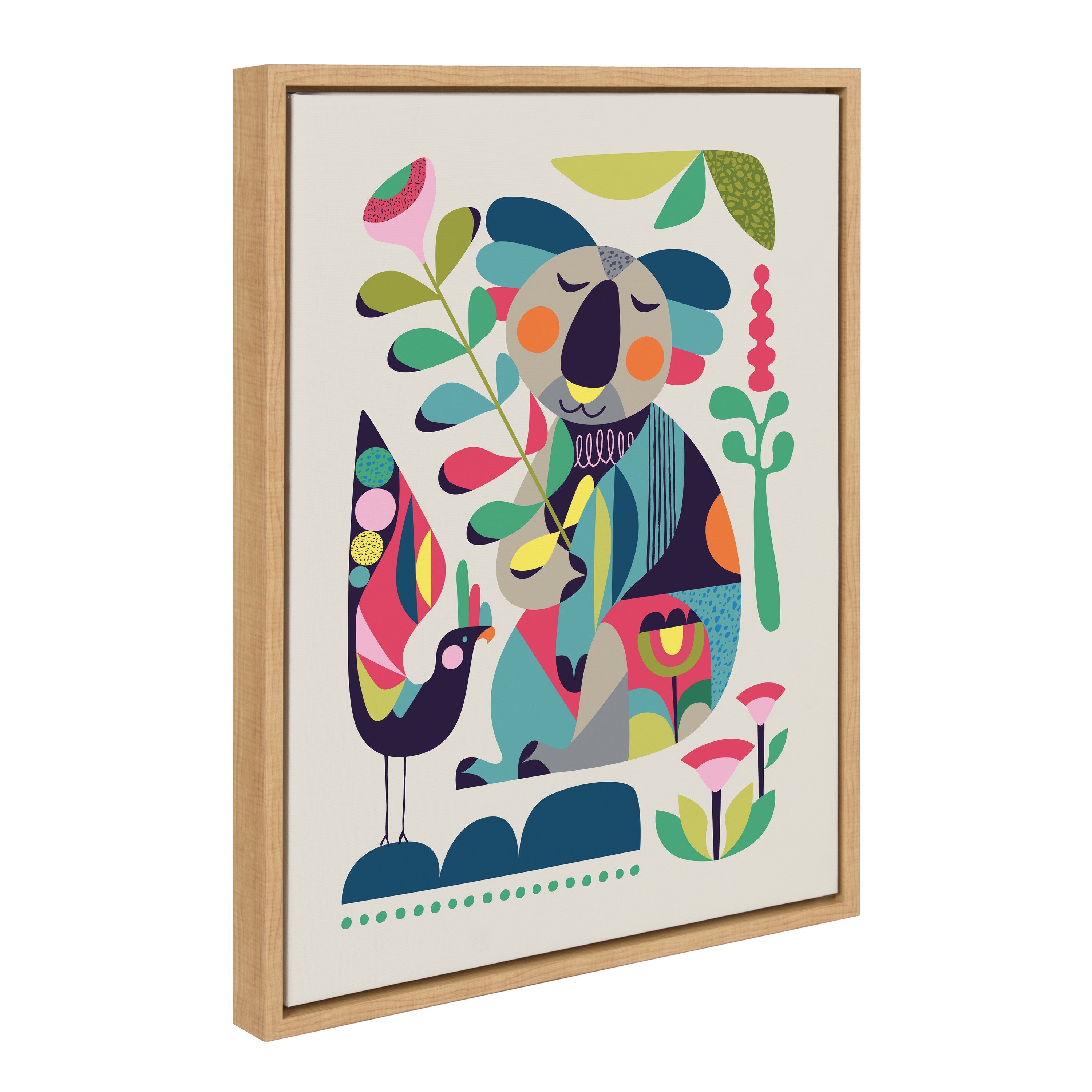 Sylvie Mid Century Modern Koala Framed Canvas by kateandlaurel - product image 19 for Resin Society