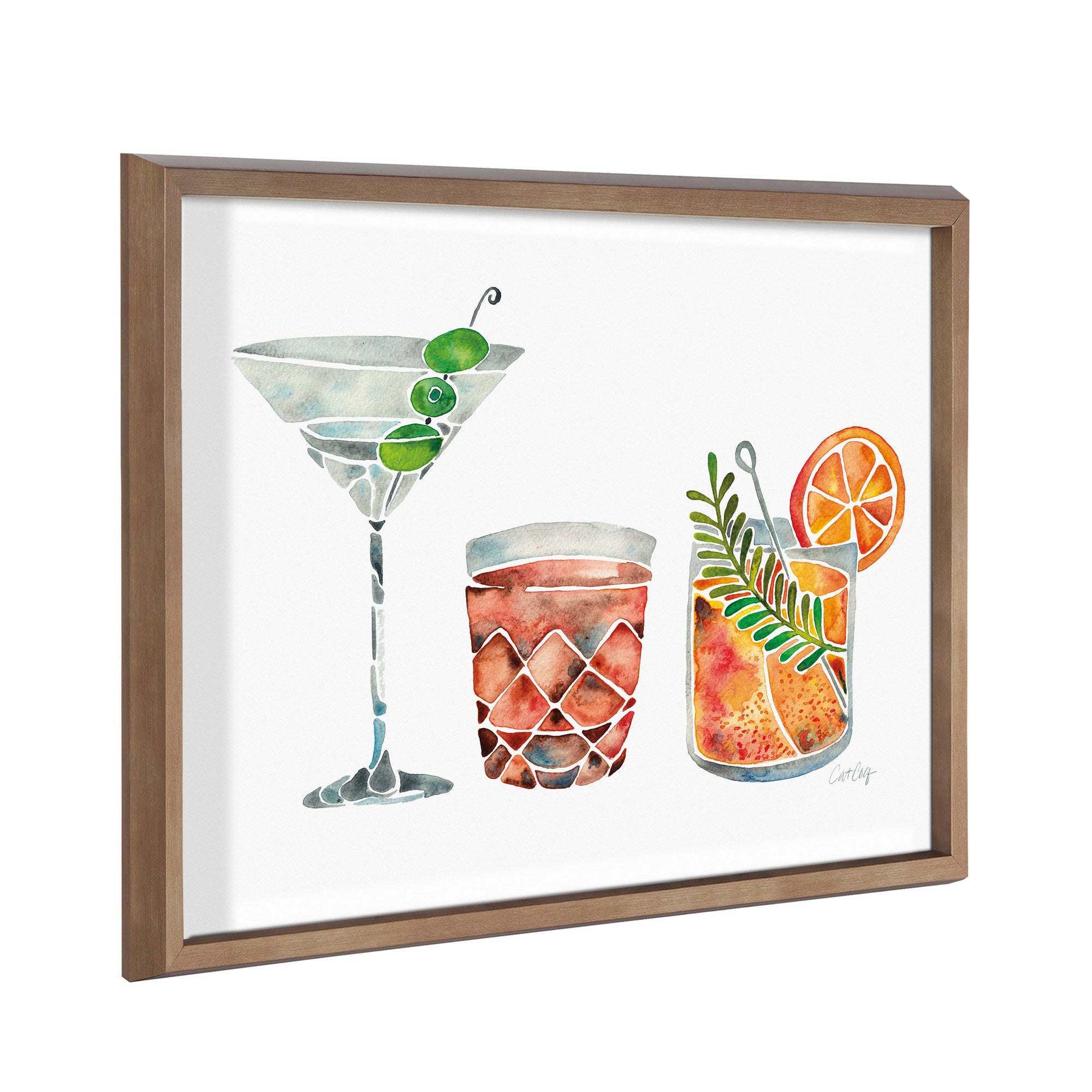 Blake Classic Cocktails Framed Printed Glass by Cat Coquillette by kateandlaurel - main product image for Resin Society