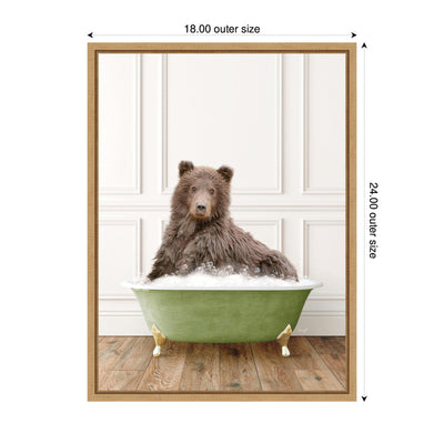 Sylvie Mother Bear in Transitional Bathtub Framed Canvas by Amy Peterson