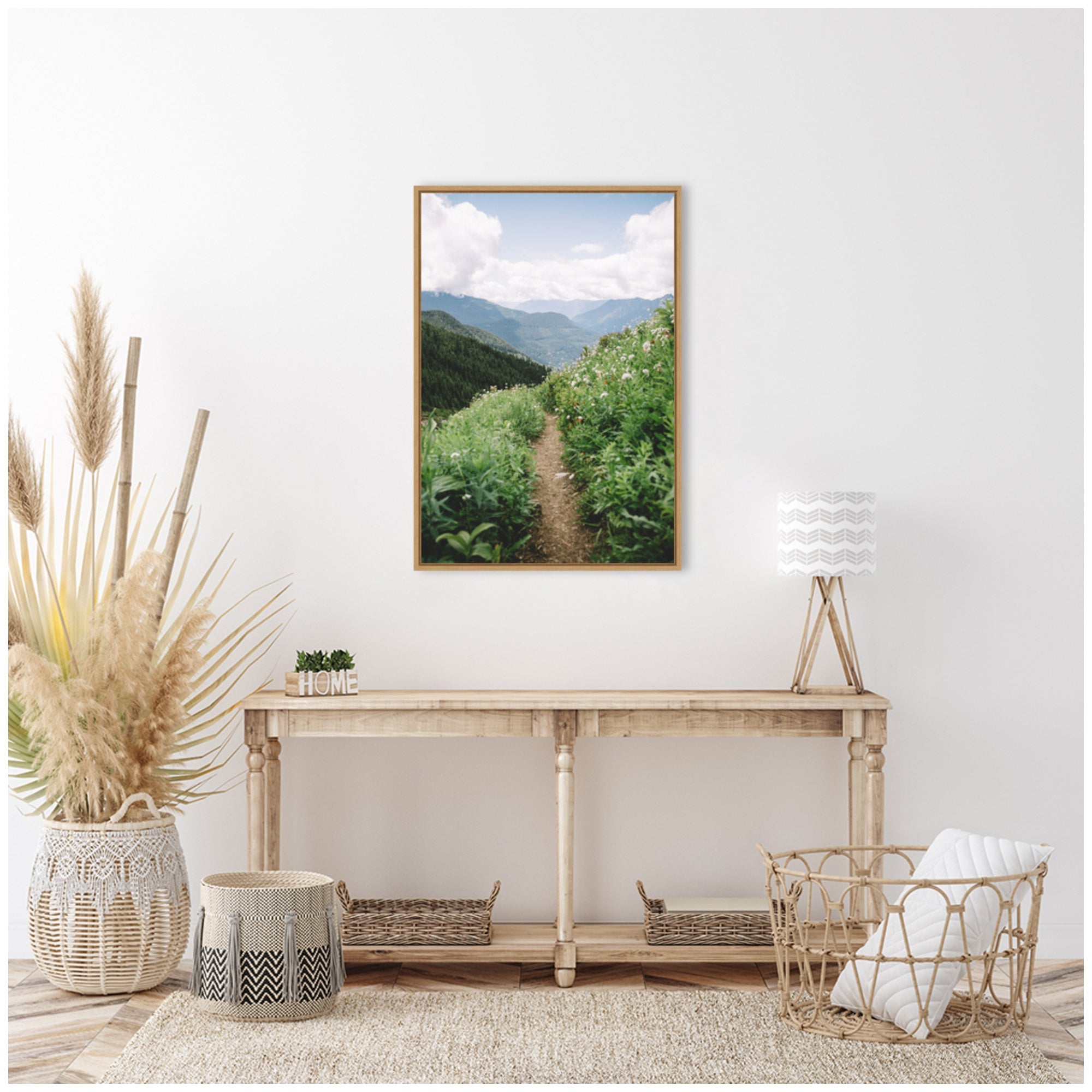 Sylvie Mountain Trail Scenic Landscape Framed Canvas by Patricia Hasz