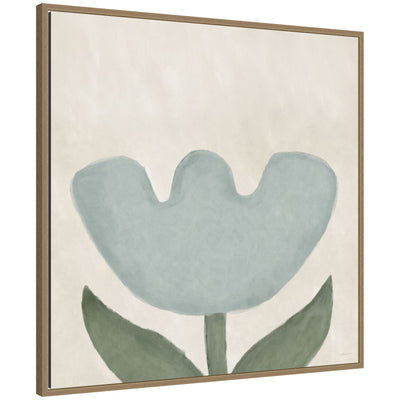 Blue Flower by Gabrielly Guedes Framed Canvas Wall Art Print