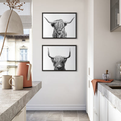Sylvie Highland and Highland Cow 2 Framed Canvas by kateandlaurel - product image 5 for Resin Society