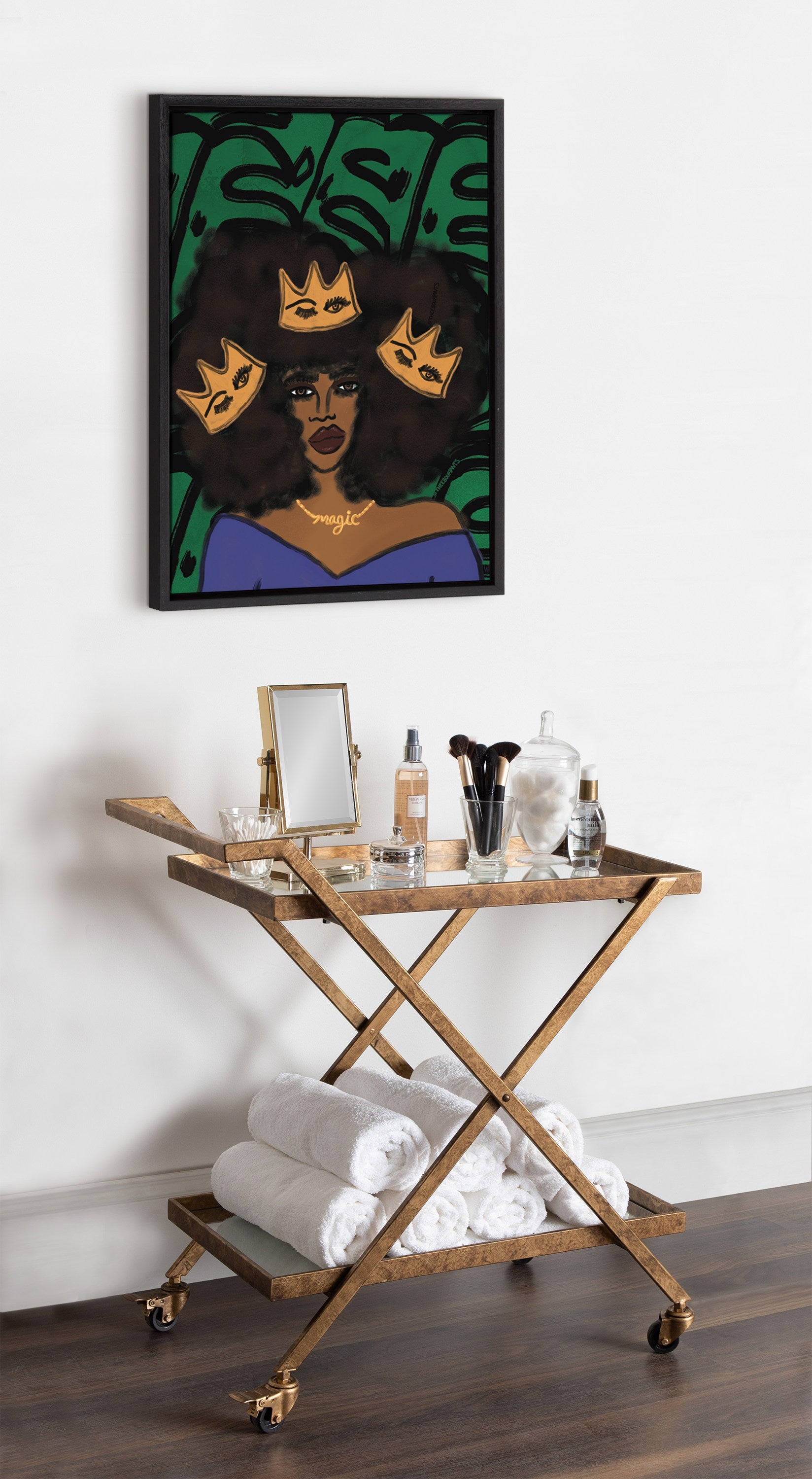 Sylvie Wear Your Crown Framed Canvas by kateandlaurel - product image 13 for Resin Society