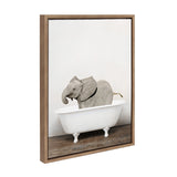 Sylvie Baby Elephant in the Tub Color Framed Canvas