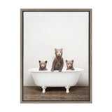 Sylvie Three Little Bears in Vintage Bathtub Framed Canvas