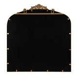 Black traditional arch mirror back with decorative gold top bracket and multiple gold mounting clips along edges, shown against a white background.