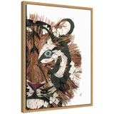 Framed canvas wall art print titled 'Tiger' by Madeline Jeppesen in Sylvie frame, natural color