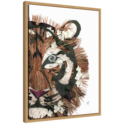 Framed canvas wall art print titled 'Tiger' by Madeline Jeppesen in Sylvie frame, natural color