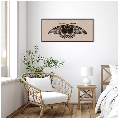 Vlinder 1901 05 04 Julie de Graag on Neutral Linen Panel by Nostalgia Prints Framed Canvas Wall Art Print