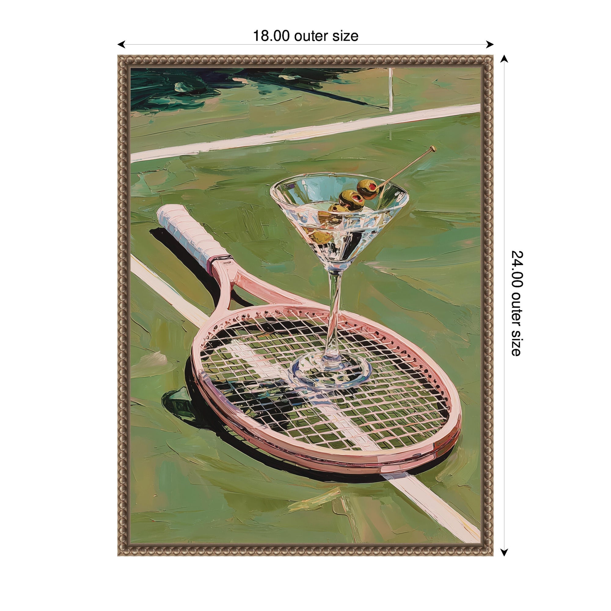 Tennis Martini by Honey Island Studio Framed Canvas Wall Art Print