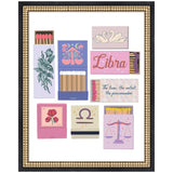 Framed Libra Matchbooks 14x18 FC print by Megan Ryan showing abstract matchbook designs on white background
