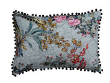 Hand Illustrated 14x20 Decorative Pillow showing embroidered design on front and solid color back