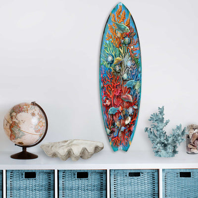 Surfboard Coastal Wall Art - Underwater Life by G. DeBrekht